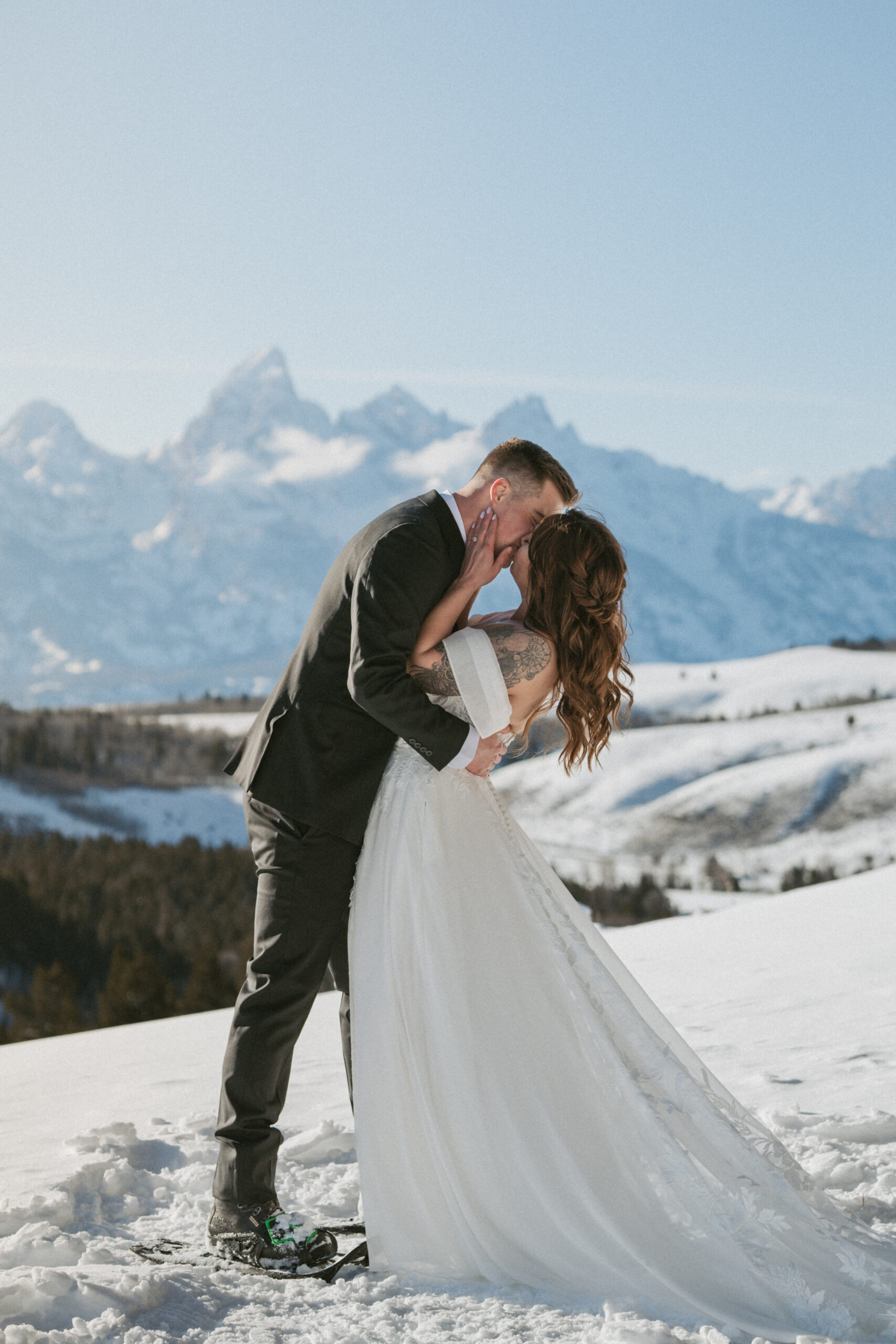 Grand Teton National Park elopement in the snow.